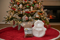3lb pecan halves and a holiday themed container