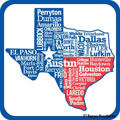 Kitchen PotHolder Texas Cities