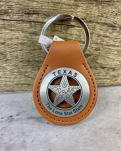 Texas Star Leather Key Chain